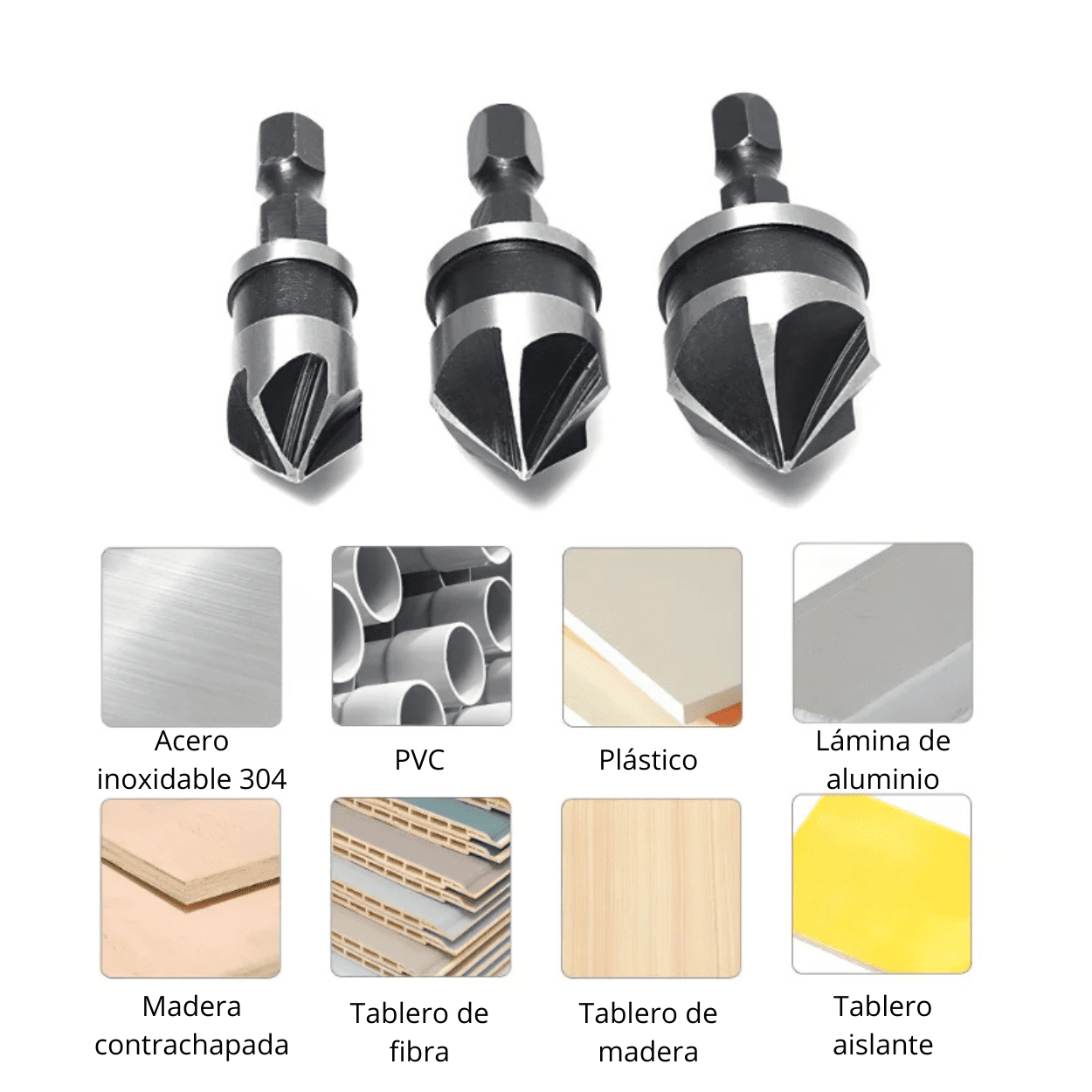 Set de 3 Avellanadoras – 12 mm / 16 mm / 19 mm