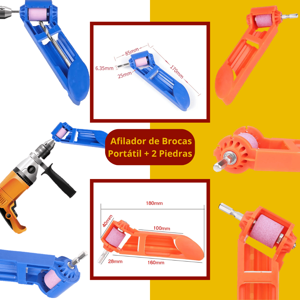 Afilador de Brocas Manual+ 2 Piedras