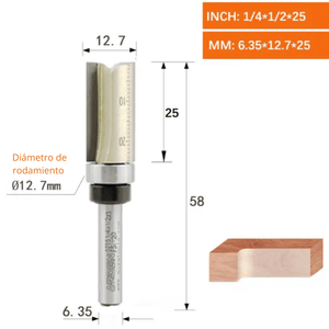Fresa Copiadora 25 mm con Rodamiento – ARDEN