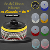 Set de 7 Discos Pulidores en Húmedo – de 4" para Granito y Mármol