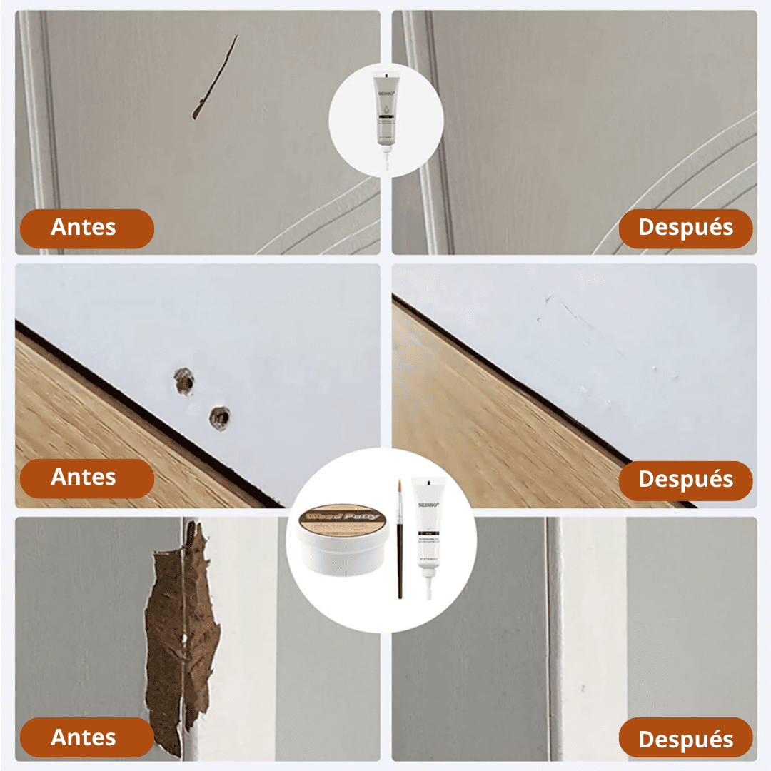 Kit de 23 PCS – Pasta para Reparación de Muebles en Madera, Melaminas y Aglomerados