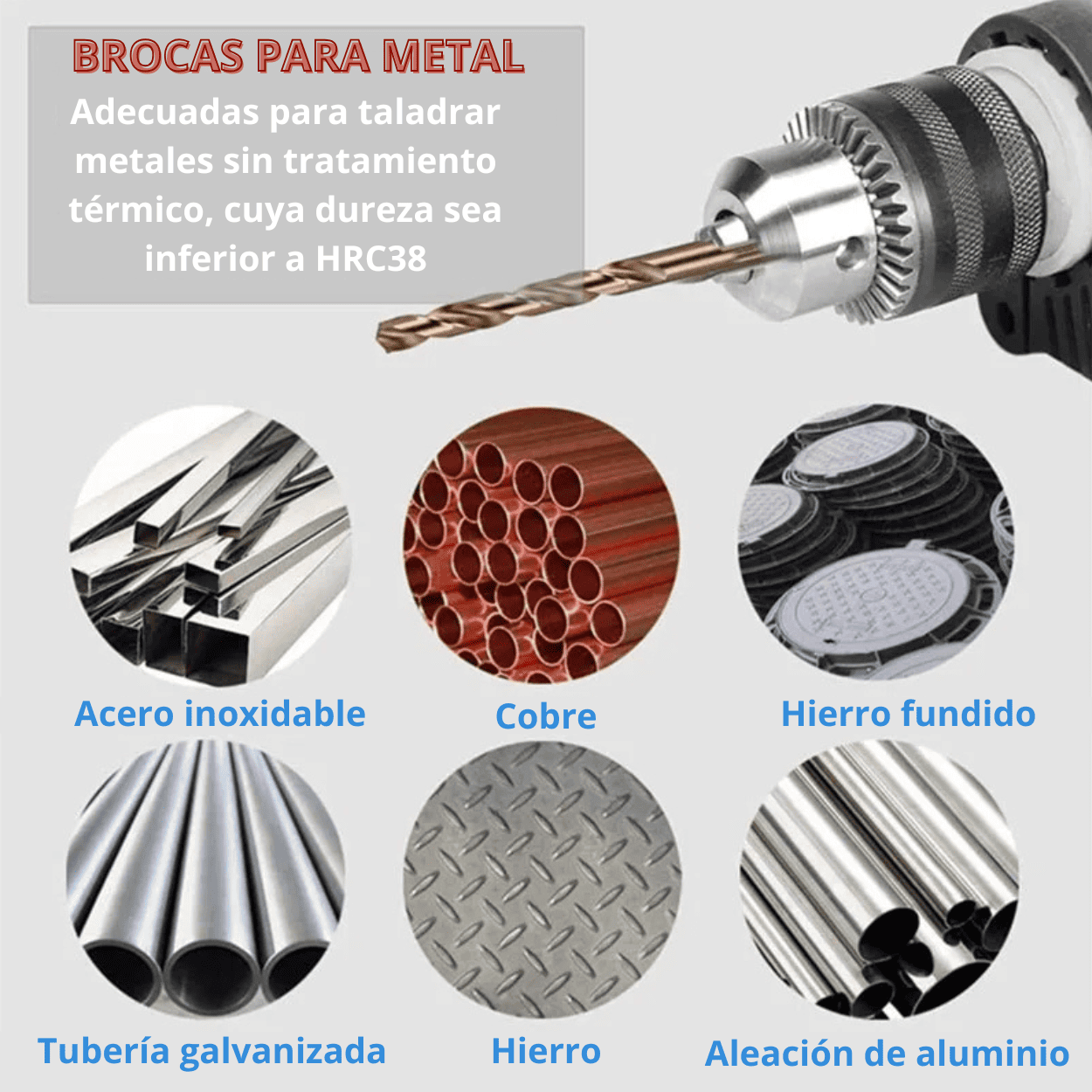 Set de 19 Brocas de Acero Cobalto M35 – Alta Dureza y Precisión Profesional