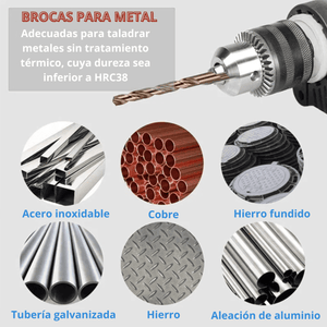 Set de 19 Brocas de Acero Cobalto M35 – Alta Dureza y Precisión Profesional