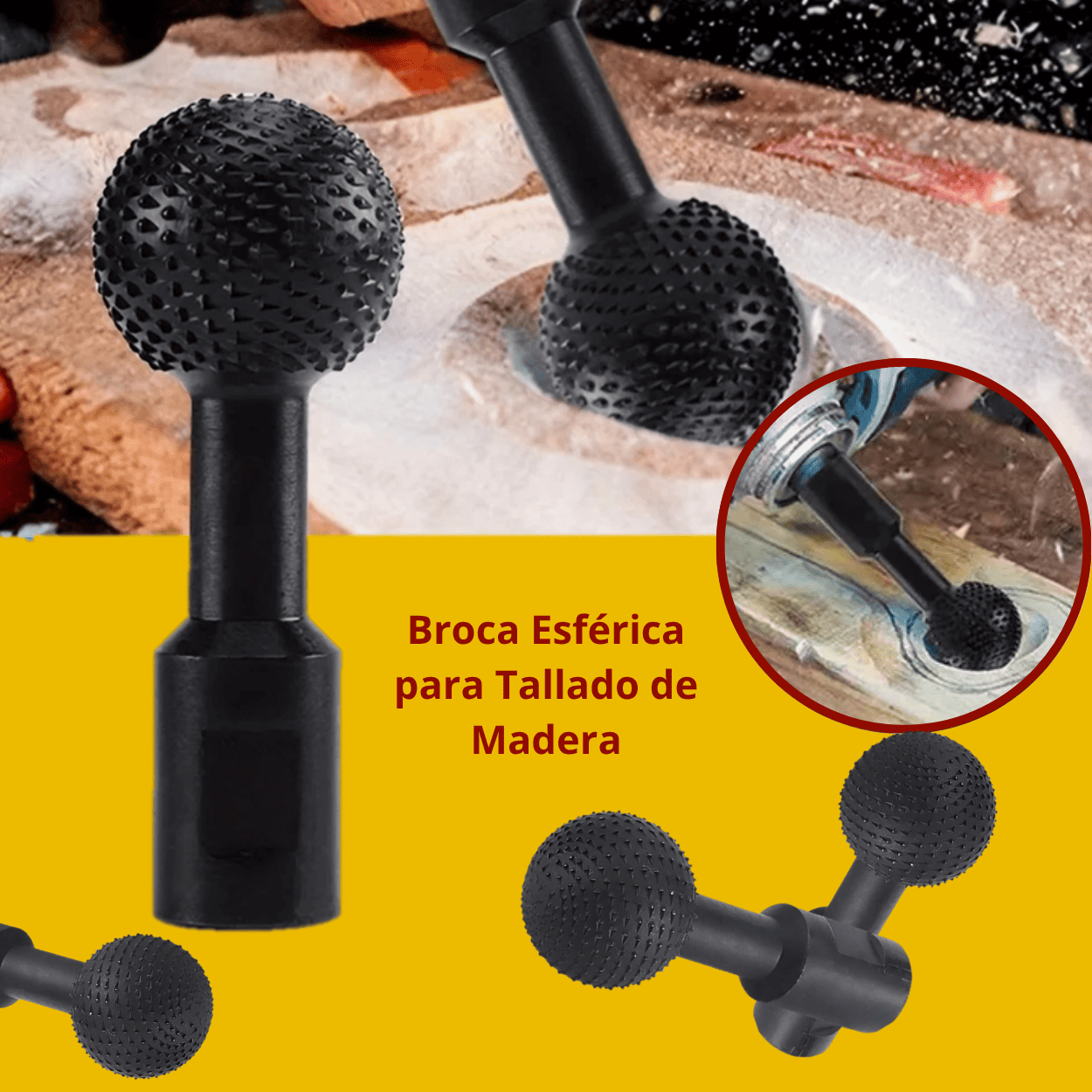 Broca Esférica para Tallado de Madera – 40 mm con Entrada M14