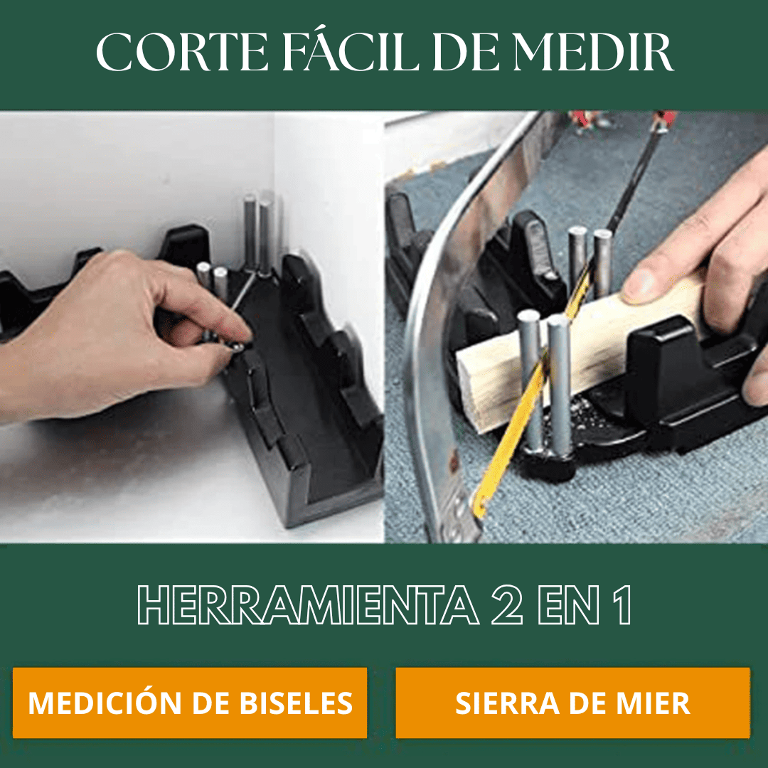 Plantilla para Corte Tipo Inglete 2 en 1 – Medición y Corte Preciso con una Sola Herramienta