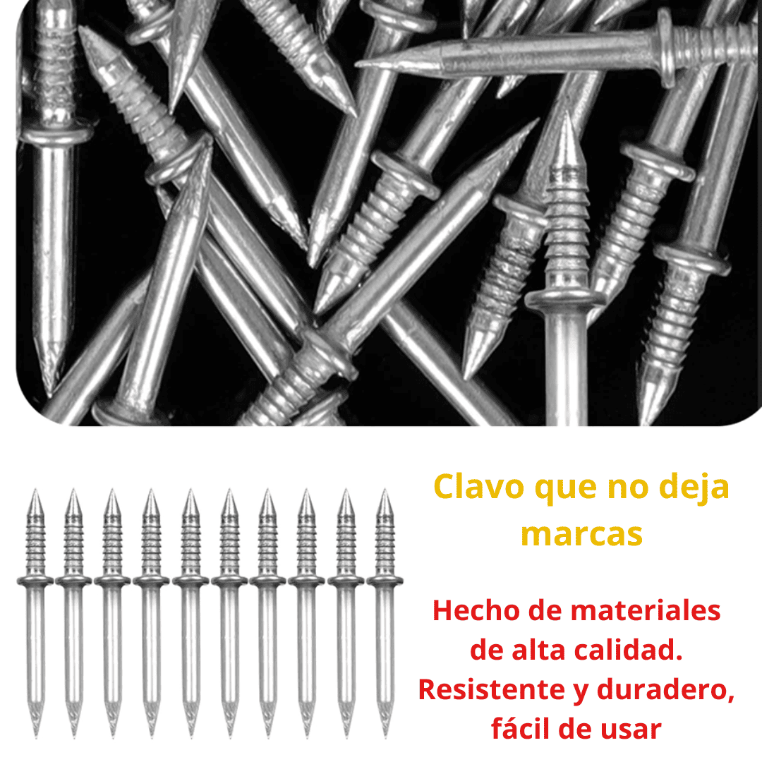 100 Clavos de  Doble Punta  + 1 Adaptador para Clavar