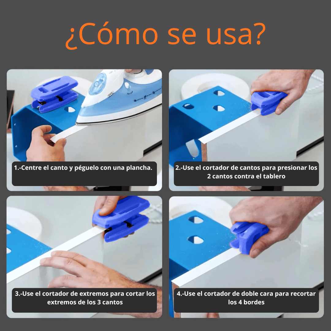 Perfilador de Cantos 3 en 1 trimmer – Acabado Preciso para Melamina, PVC y Madera