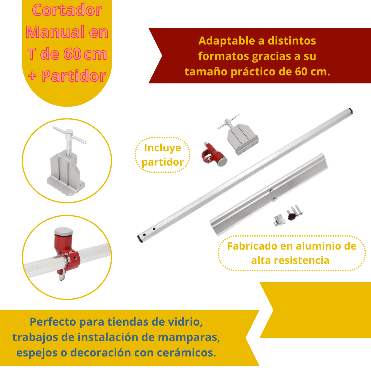 Cortador Manual en T de 60 cm + Partidor