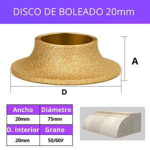 DISCO DE BOLEADO PARA PORCELANATO, GRANITO Y MÁRMOL – 10MM, 15MM, 20MM