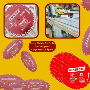 Disco Diablo 7 ¼” – 24 Dientes para Carpintería Rápida