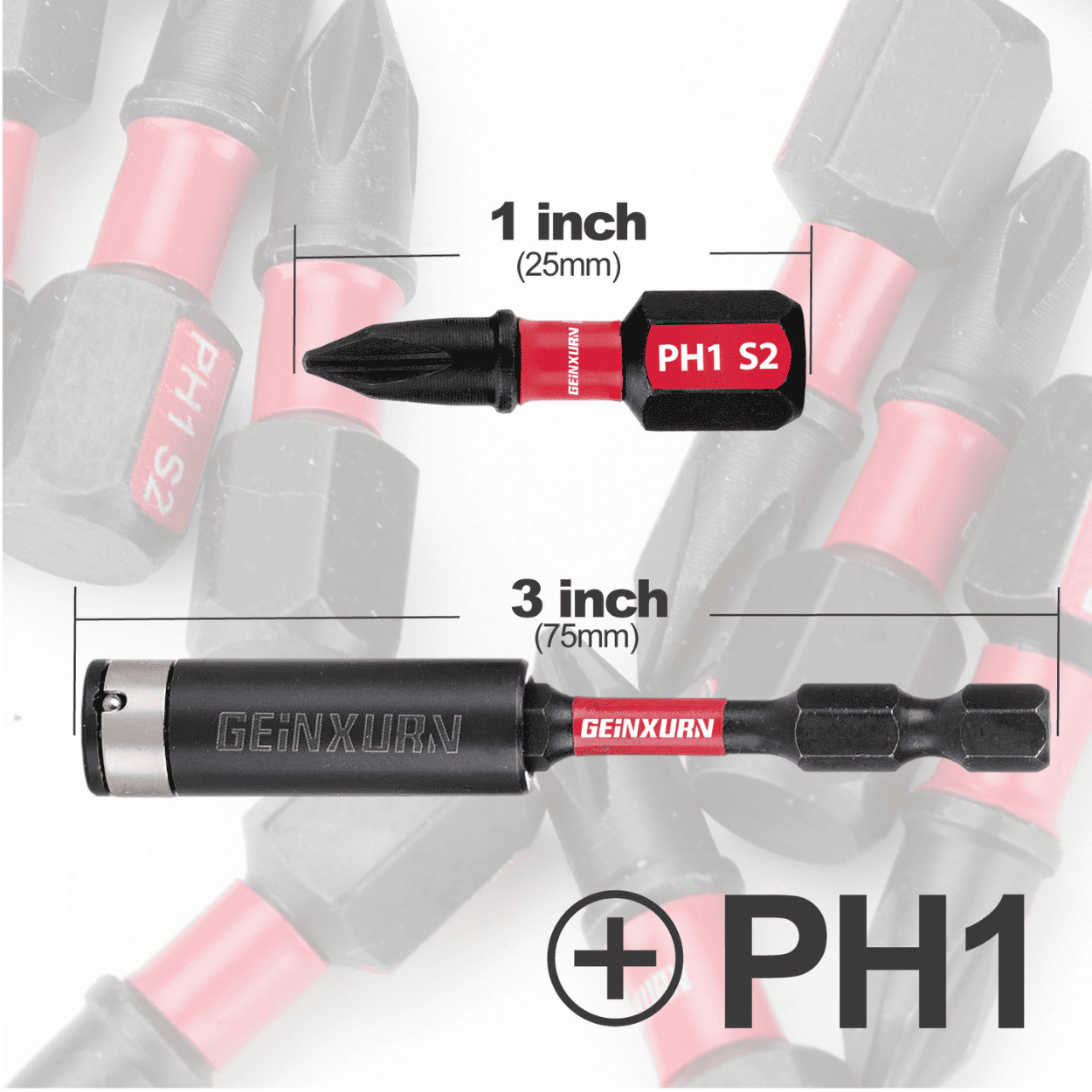 Punta de Impacto PZ2 x 25 mm & Guía Magnética LOCK de 75 mm – Geinxurn