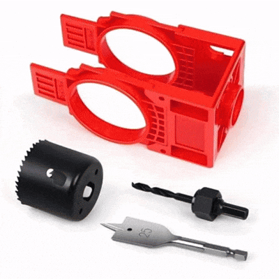 Kit de Instalación de Cerradura para Puertas de Madera – Plantilla Ajustable + Sierras Perforadoras