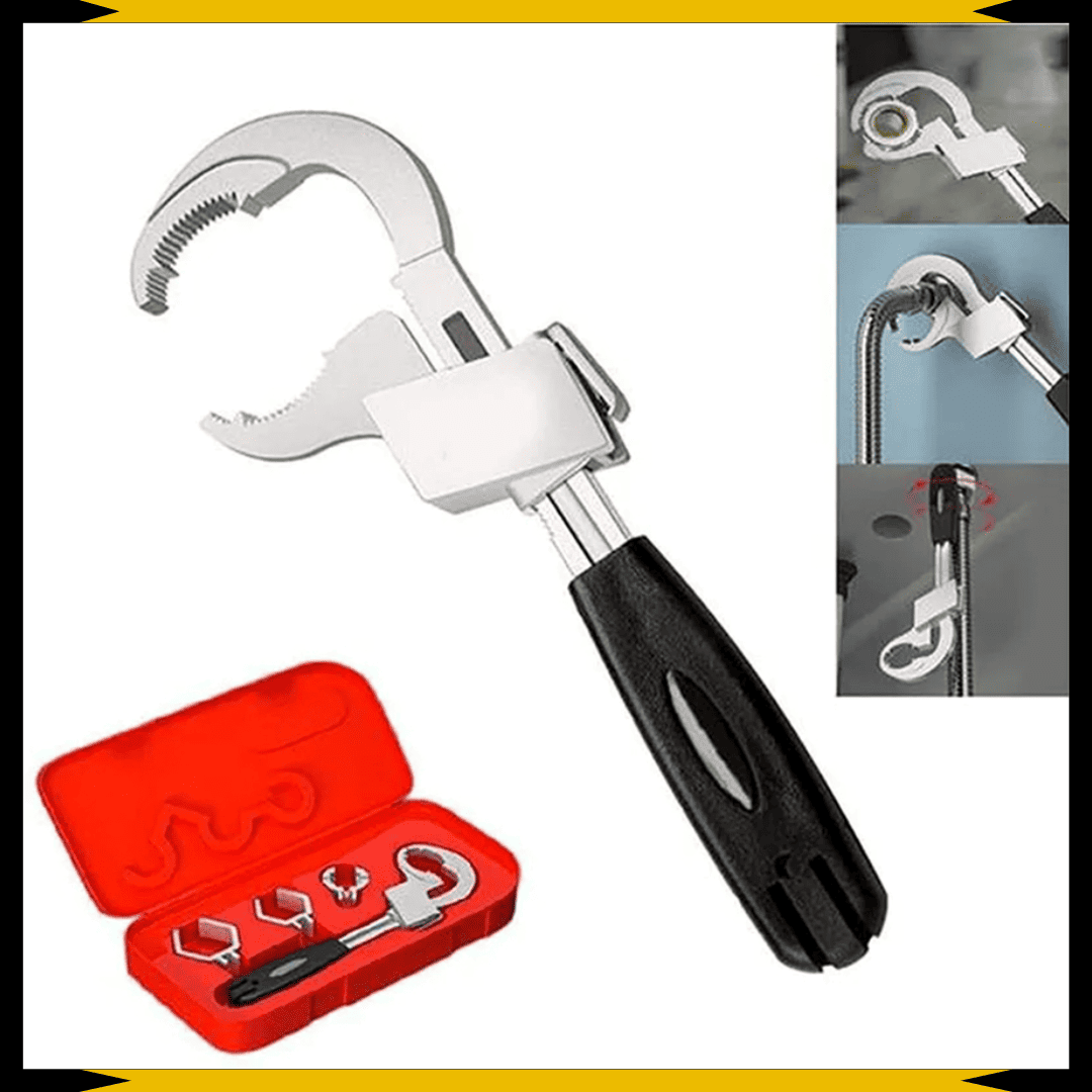 Llave Gasfitería PRO 4 en 1 – Precisión y Potencia para Espacios Reducidos