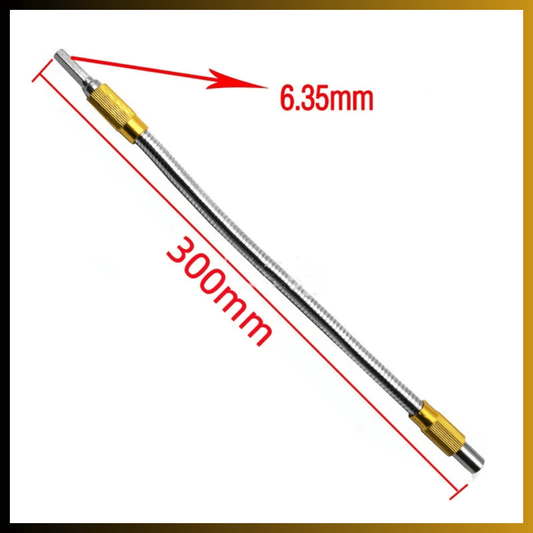 Extensión Flexible  30 cm de Metal Rojo y Amarillo– Alcance Total para Espacios Difíciles
