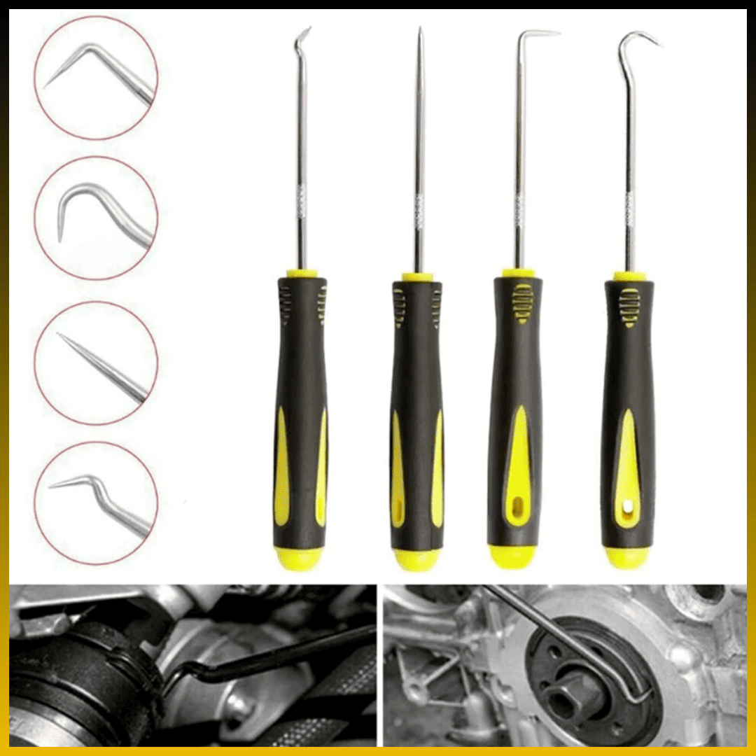 Extractor de Sellos de Aceite, O’rings – Set de 4 Destornilladores Acerados de 160mm en Caja