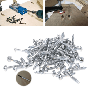 Tornillos Dentados para Sistema Oculto – Set de 100 Unidades en Acero Inoxidable