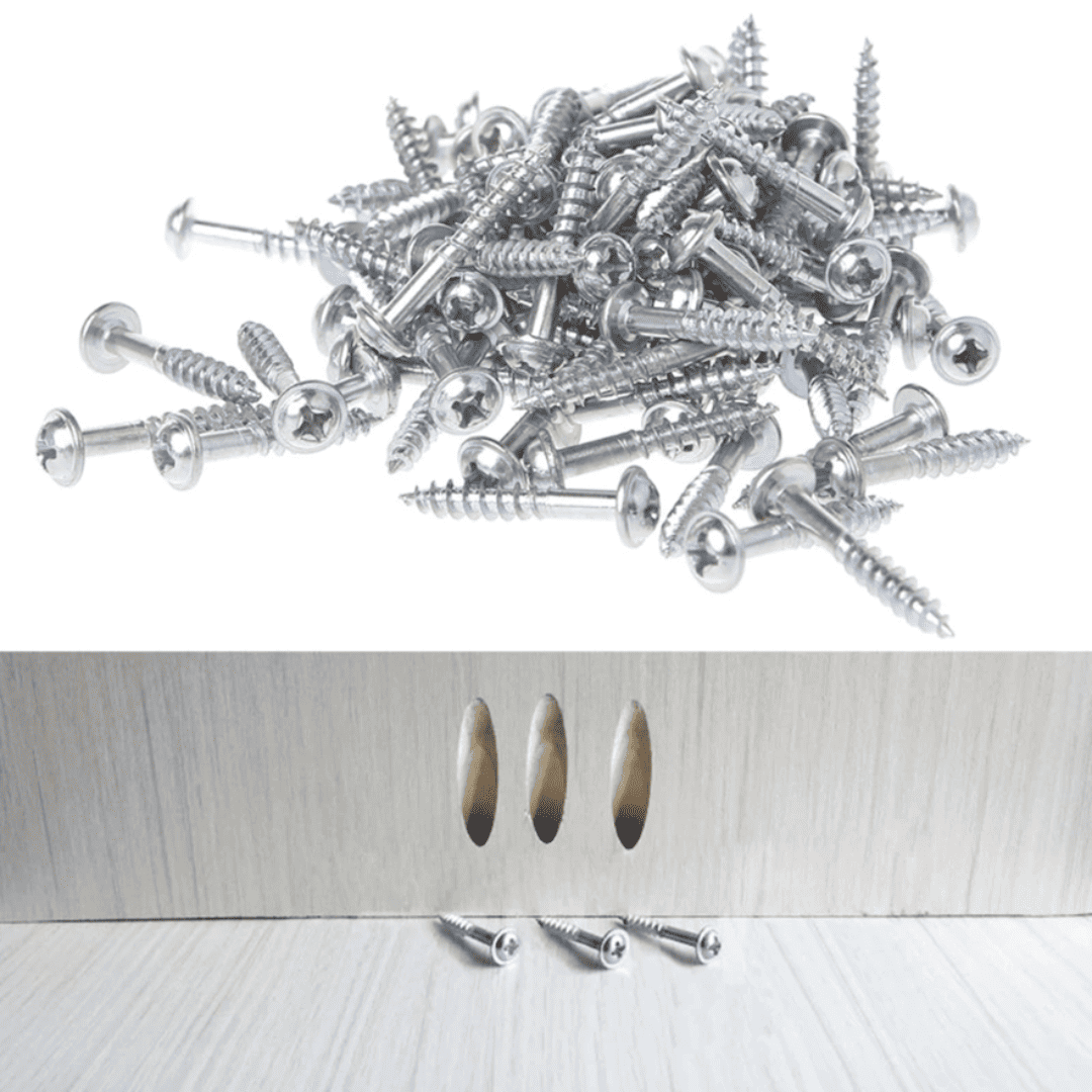 Tornillos Dentados para Sistema Oculto – Set de 100 Unidades en Acero Inoxidable