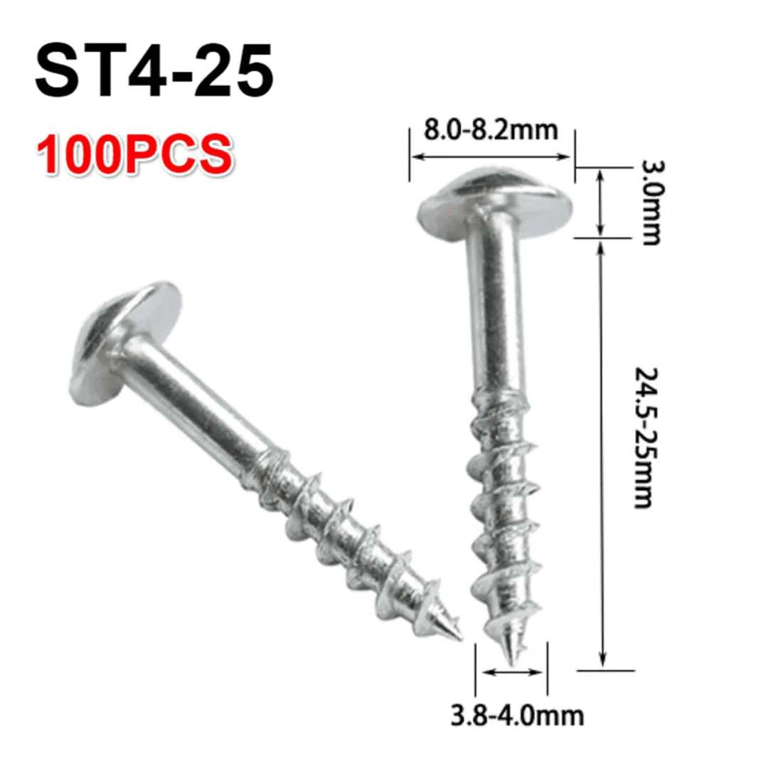Tornillos Dentados para Sistema Oculto – Set de 100 Unidades en Acero Inoxidable