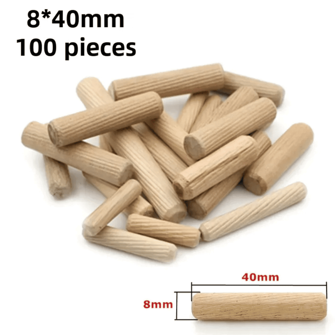 Tarugos de Madera Ranurados – Set de Uniones Precisas para Carpintería y Muebles