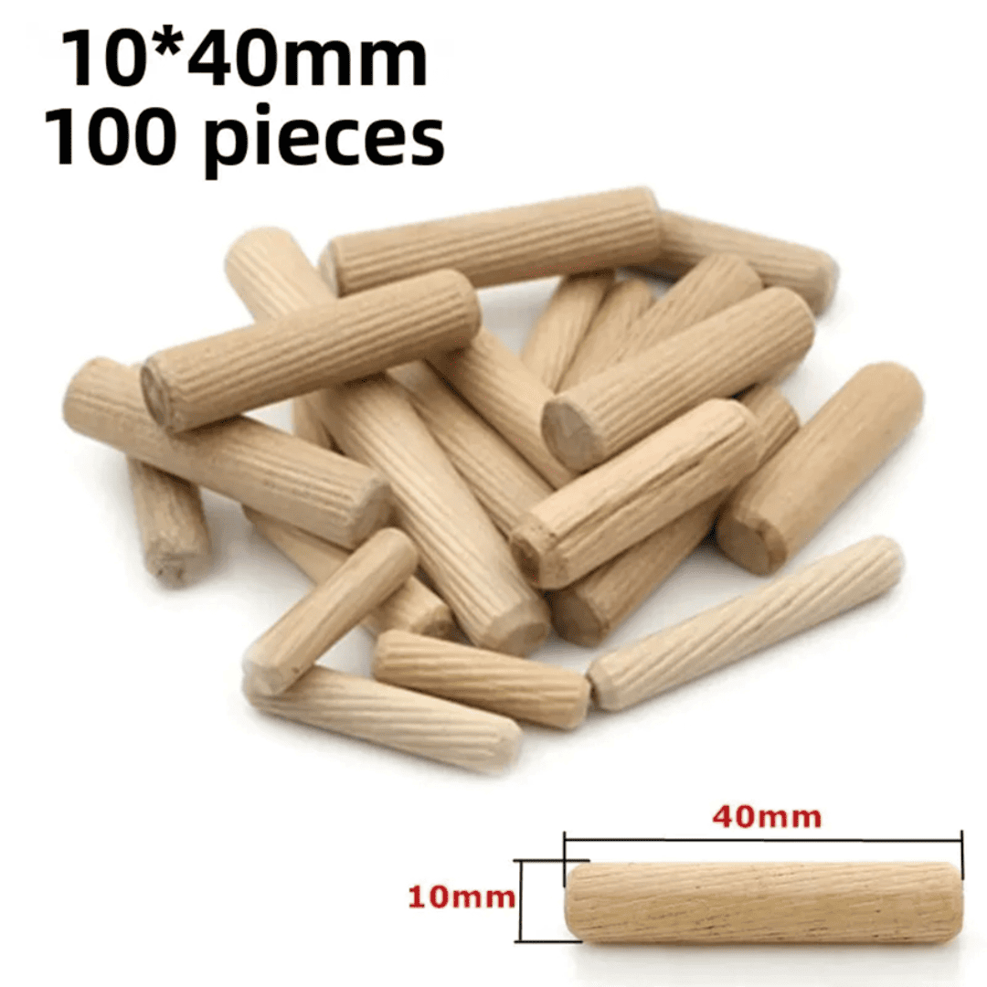 Tarugos de Madera Ranurados – Set de Uniones Precisas para Carpintería y Muebles