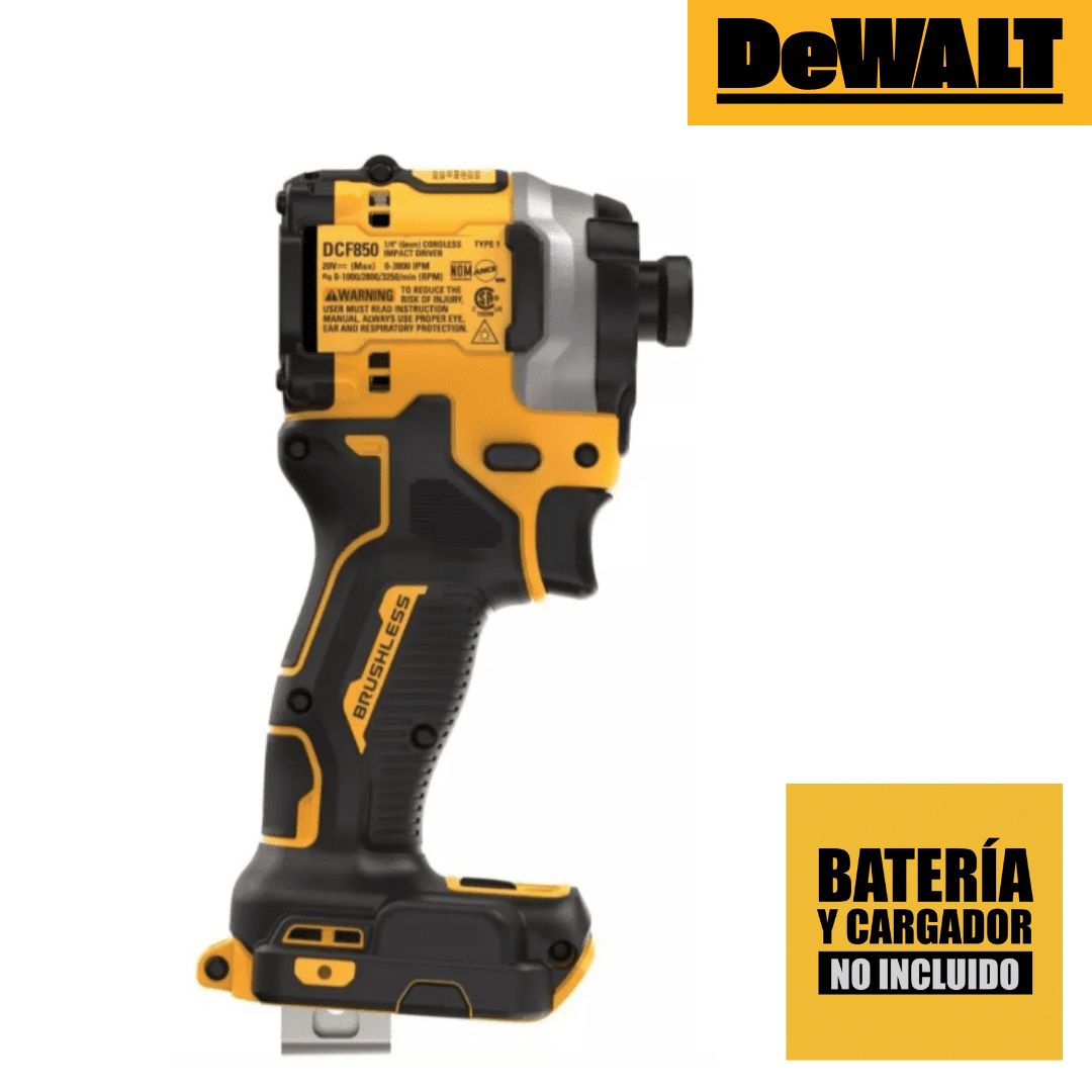 Atornillador de Impacto Compacto DeWALT DCF850 – Potencia ATOMIC™ en Tamaño Ultra Reducido