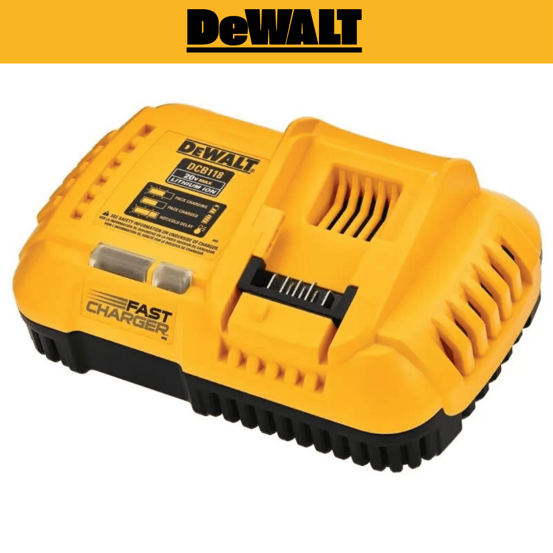 Cargador Rápido DCB118-B2 20V/60V MAX FLEXVOLT – Alta Eficiencia para Baterías XR y FLEXVOLT