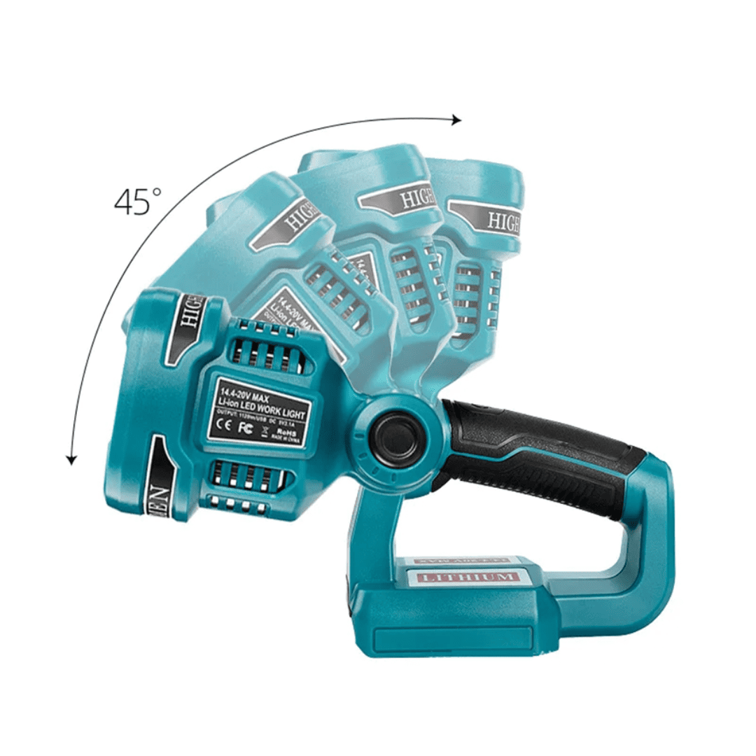 Linterna Inalámbrica LED 1120 Lúmenes – Compatible con Baterías Makita 18V