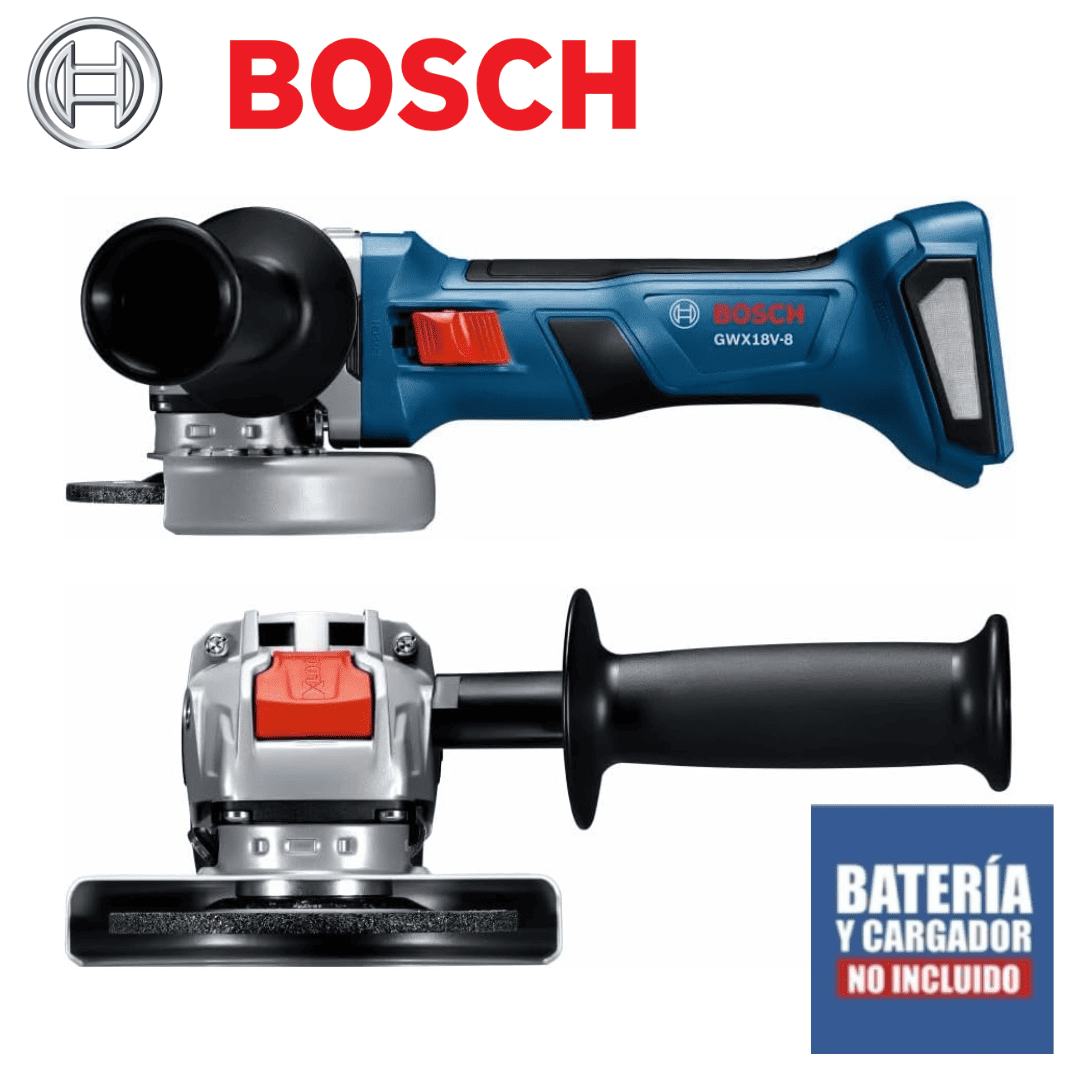 Amoladora Angular Bosch GWX18V-8 X-LOCK – 4 1/2” Sin Cable, Potente y Sin Herramientas