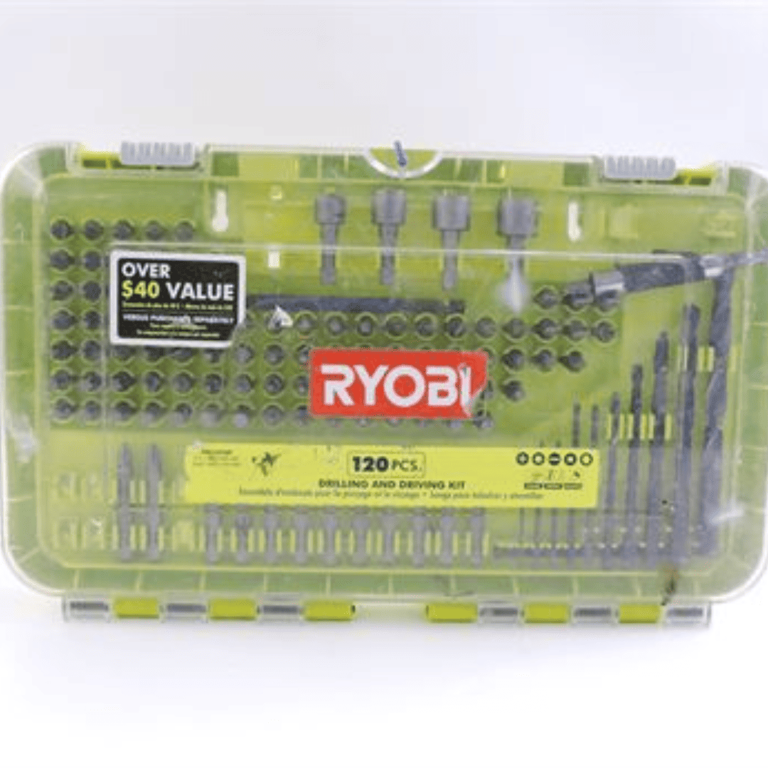 Kit de Brocas y Puntas RYOBI 120 Piezas – Versatilidad Total para Taladro y Atornillado
