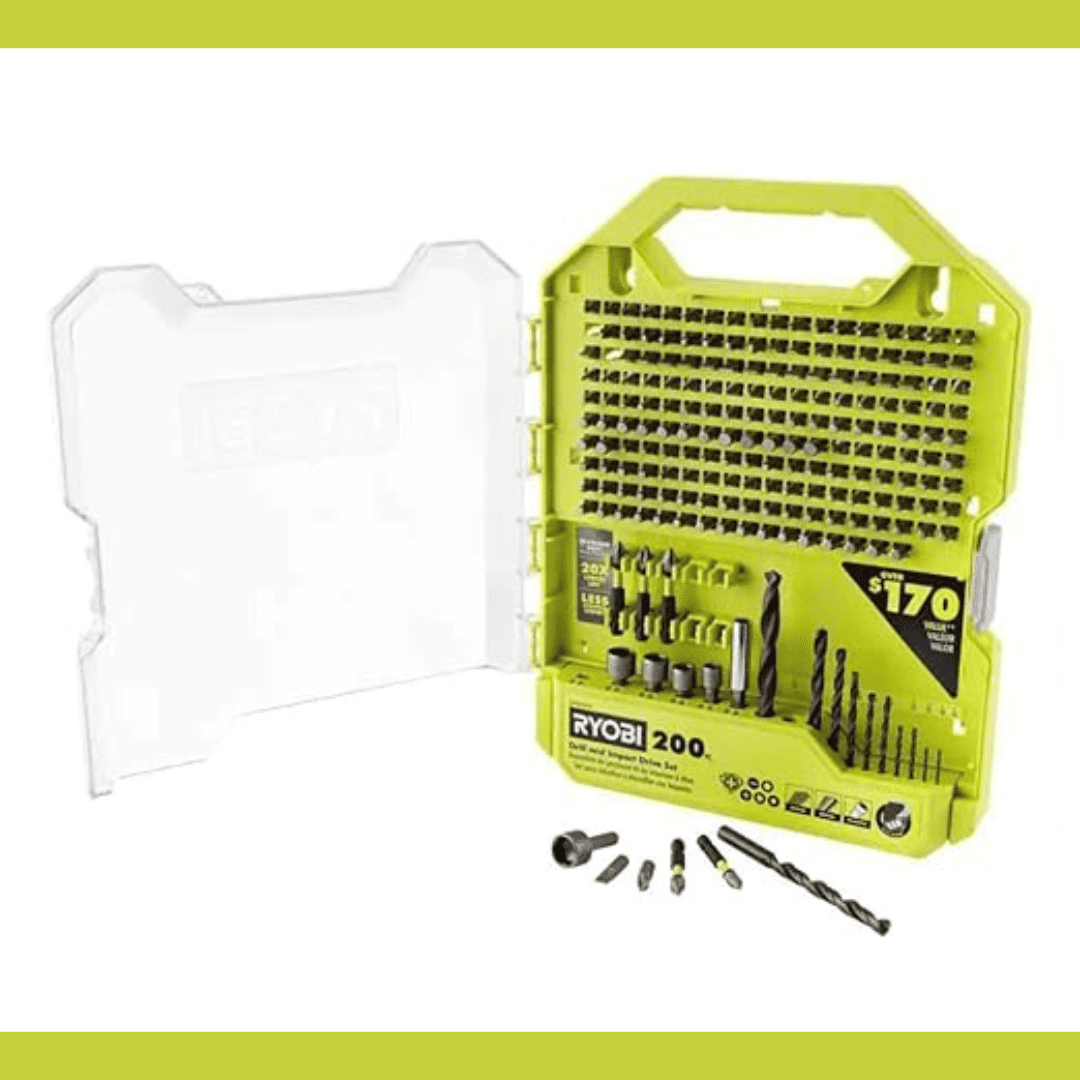 RYOBI A982004 – Juego de 200PCS de Brocas, Adaptadores y Puntas de Impacto Imantado
