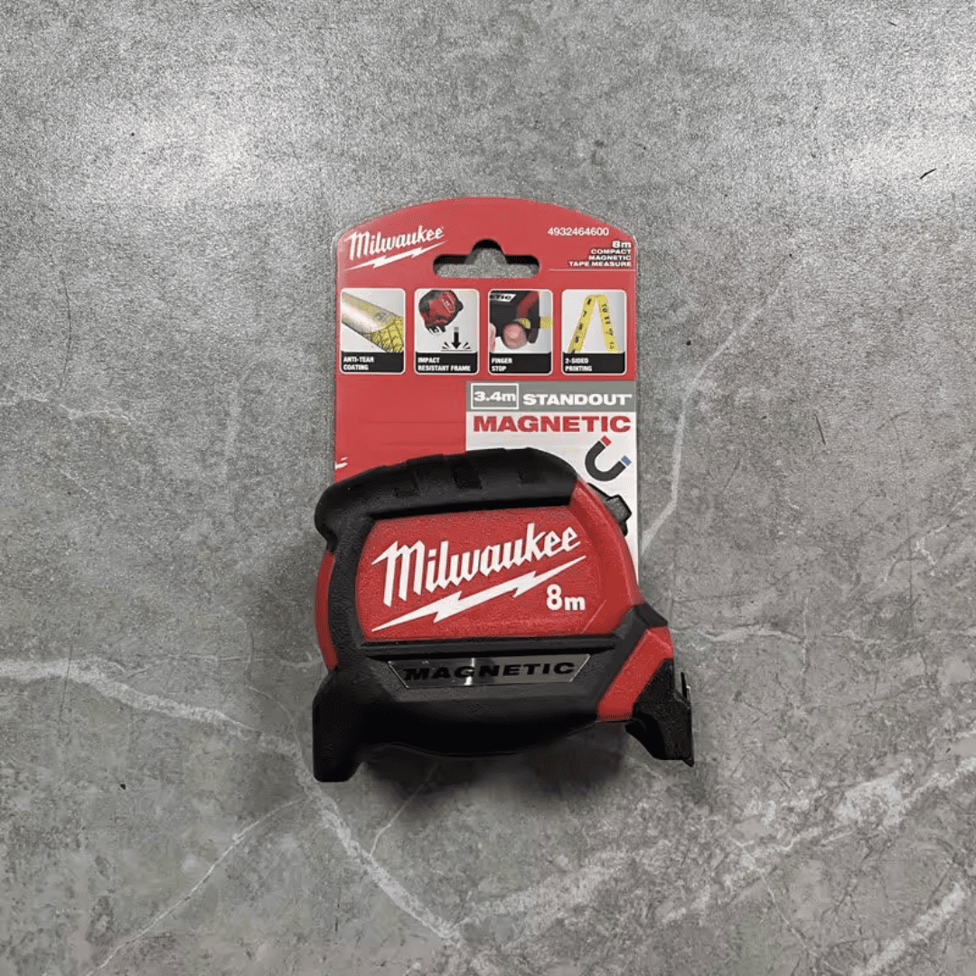 Cinta Métrica Magnética Milwaukee 8 m – Precisión Industrial y Diseño Ergonómico