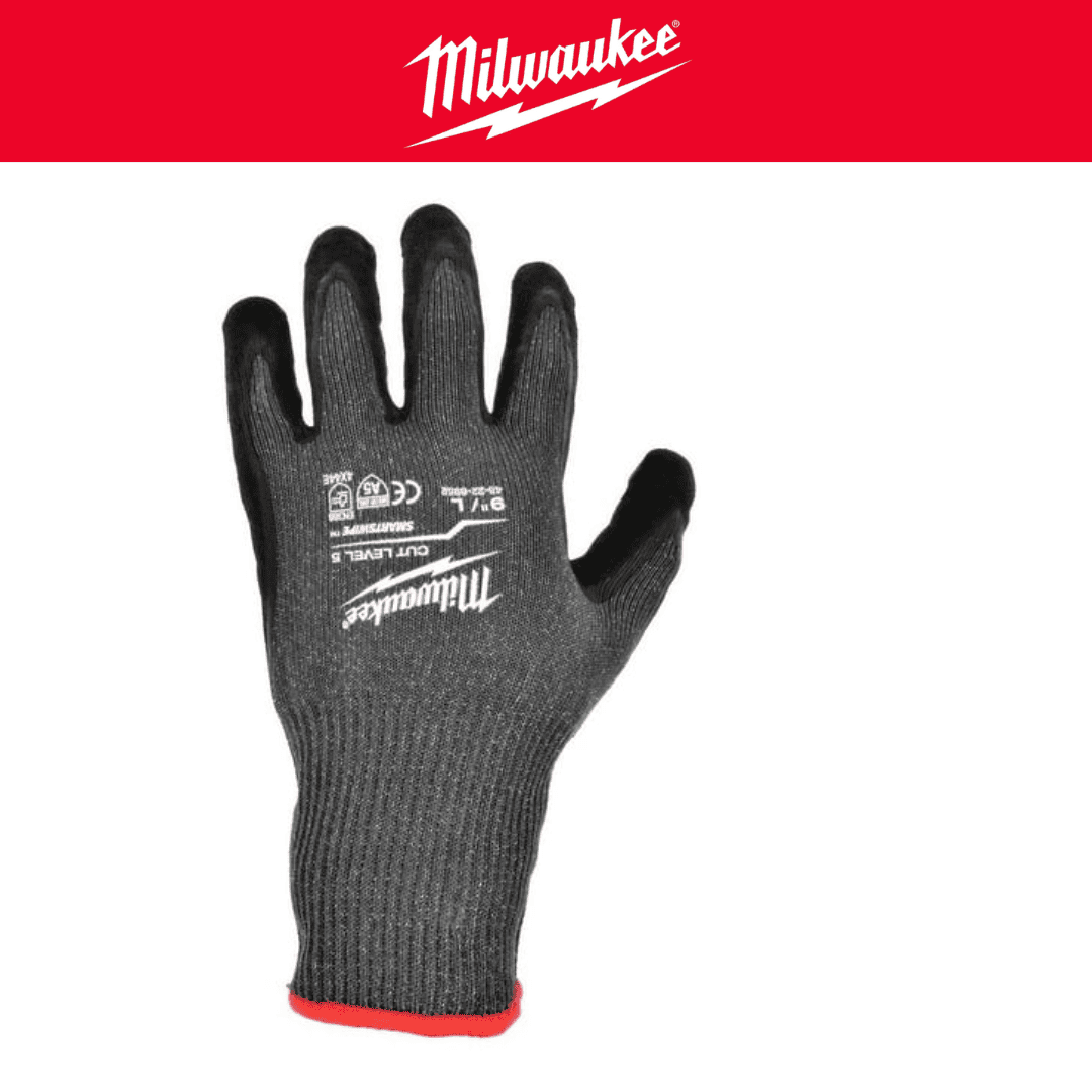 Guantes Anti-Cortes Nivel 5 bañados en Nitrilo M – MILWAUKEE 48-73-8651