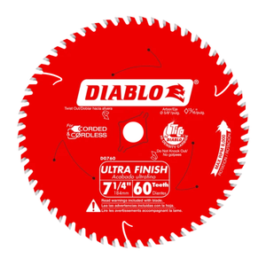 Disco Diablo 7 1/4” – Ultra-Fino 60 Dientes y Eje 5/8”