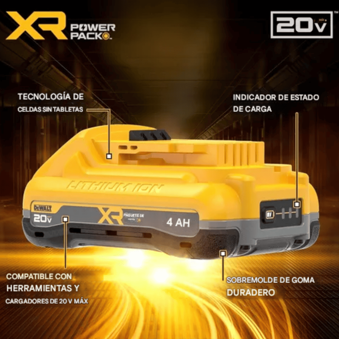 BATERÍA LITIO 4.0AH XR POWERPACK DEWALT DCB2104 - COD:100647