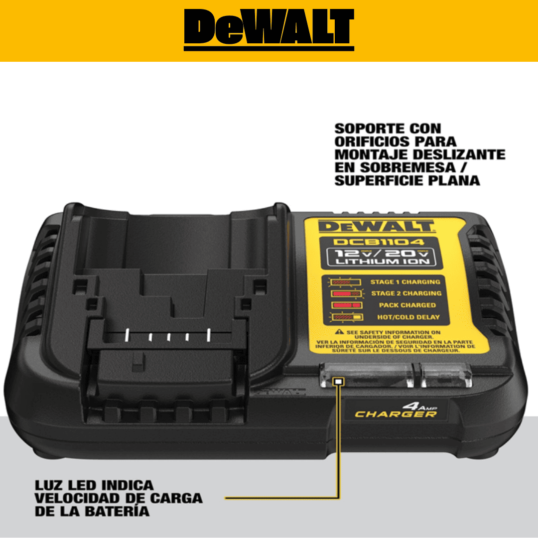 CARGADOR DE BATERÍA 12V/20V DEWALT DCB1104-B2 & DCB1106-B2- COD:100655 - 100783