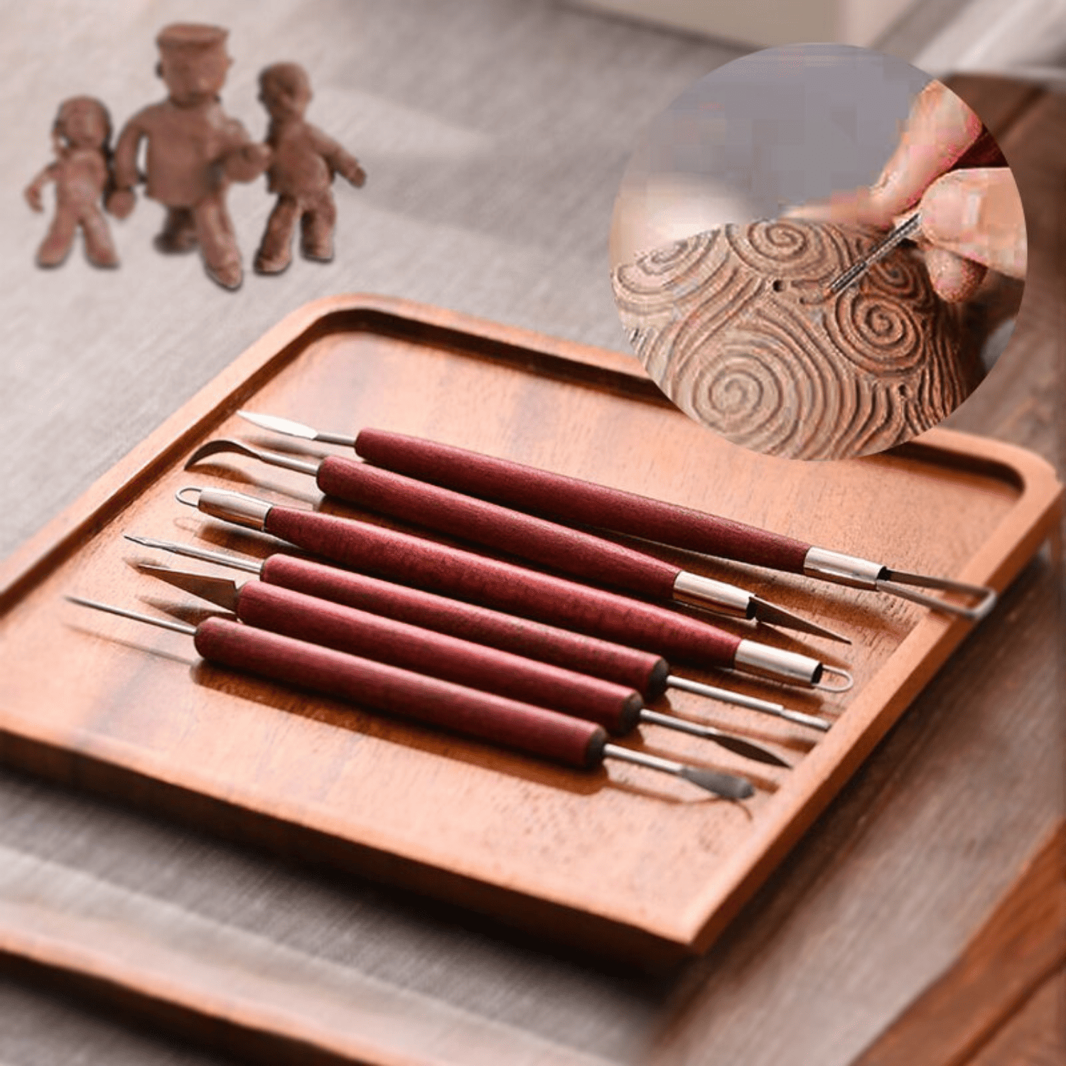 SET DE 6 HERRAMIENTAS DOBLE PUNTA PARA ESCULTURA Y MANUALIDADES