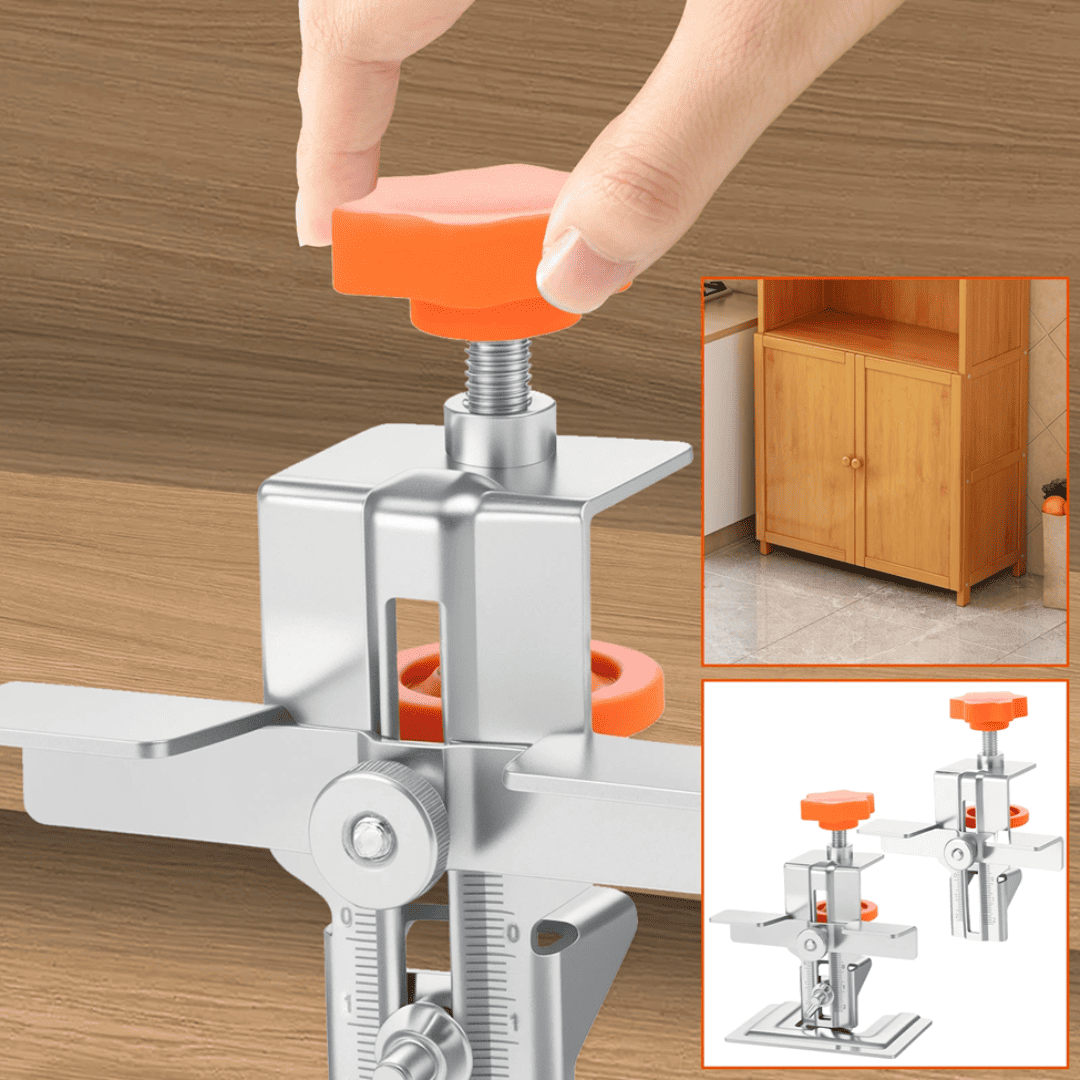 Soporte en Acero PRO Regulable para Puertas – Precisión y Facilidad en la Instalación de Bisagras y Gabinetes