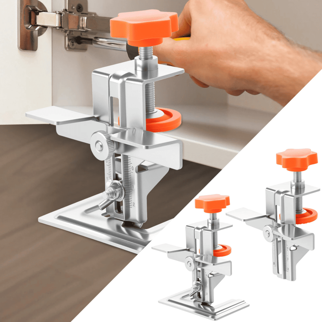 Soporte en Acero PRO Regulable para Puertas – Precisión y Facilidad en la Instalación de Bisagras y Gabinetes