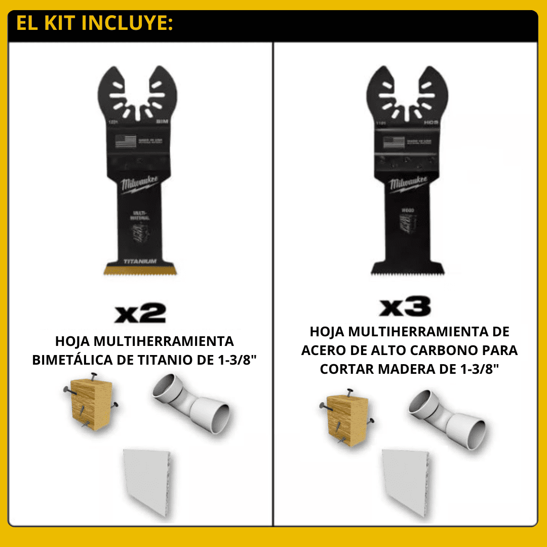 Juego de Hojas Oscilantes Universal Fit Open-LOK x5 ( Milwaukee 49-25-1135)