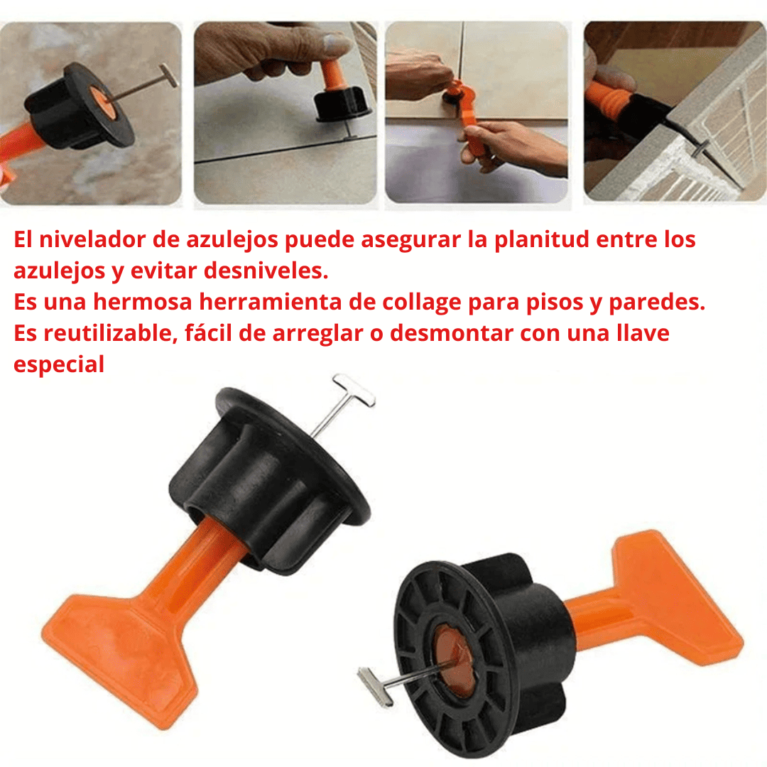 Niveladores Reutilizables TX50 + Llave Especial – Sistema de 50 Piezas para Instalación de Baldosas