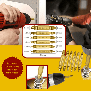Extractor de Tornillos HSS – Set de 6 Piezas
