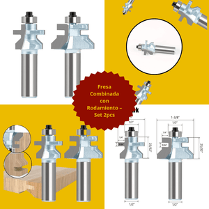 Fresa Combinada con Rodamiento – Set 2pcs