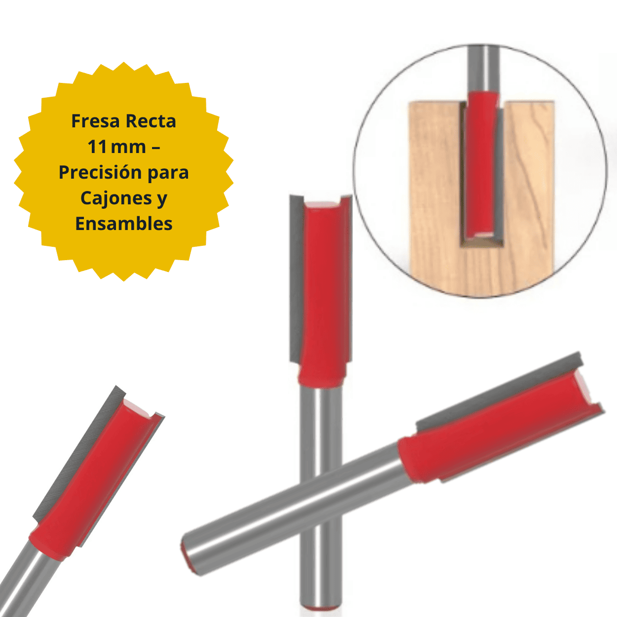 Fresa Recta 11 mm – Precisión para Cajones y Ensambles