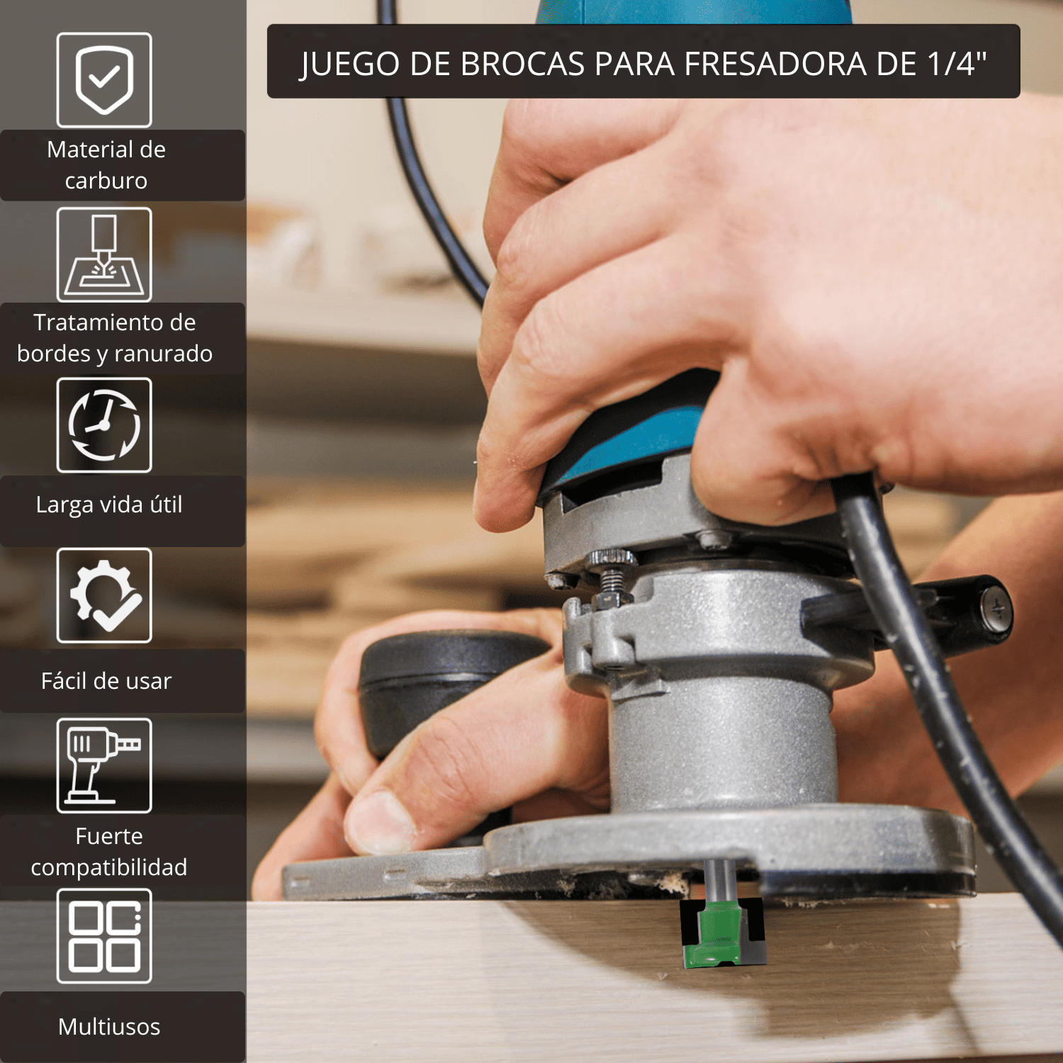 Set de 3 Brocas T-Slot – Precisión y control en cada ranura
