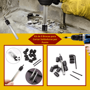 Set de 9 Brocas para Cortar Soldaduras por Punto – 9.5mm Cobalto HSS