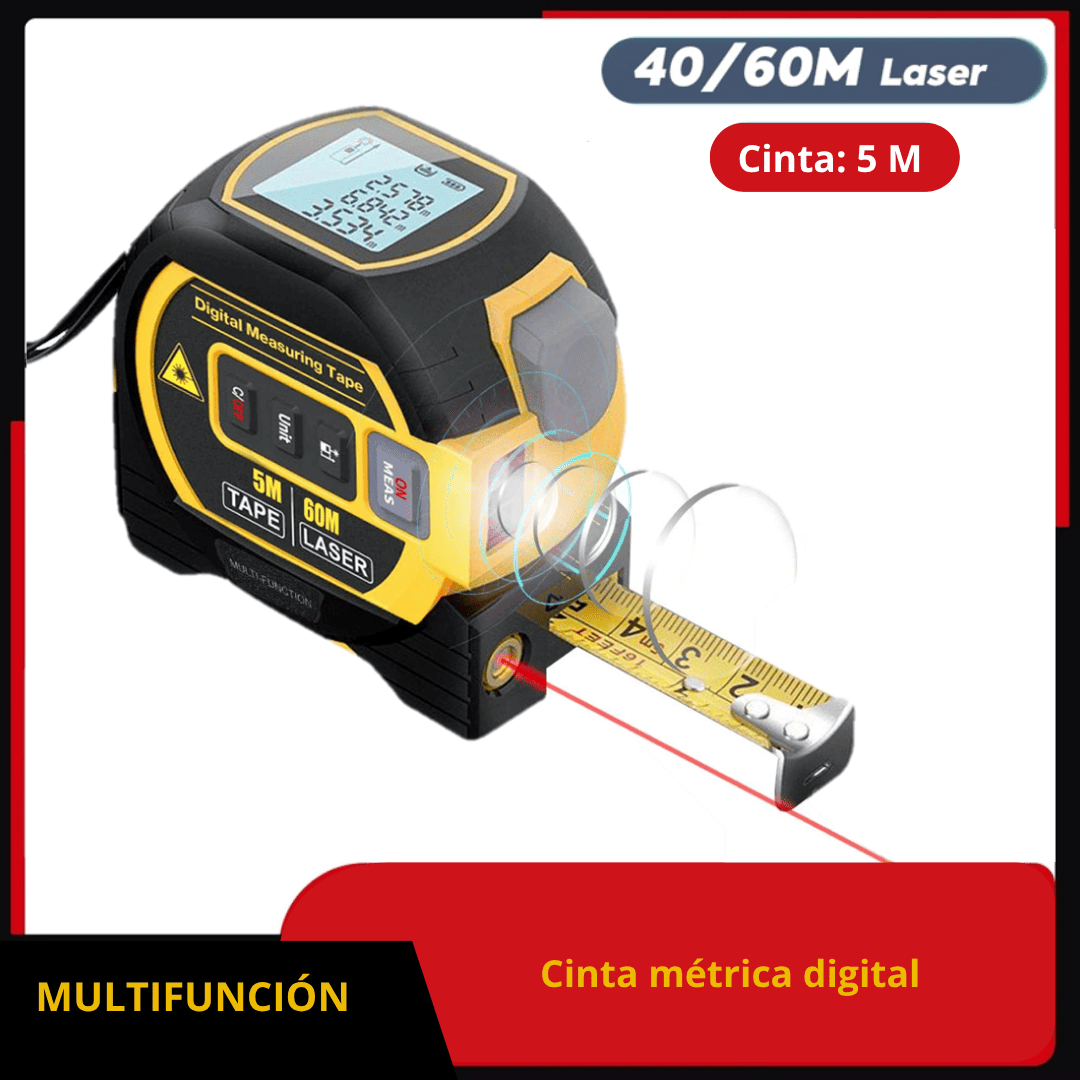 Cinta Métrica Láser 3 en 1 – Precisión Profesional hasta 60 m