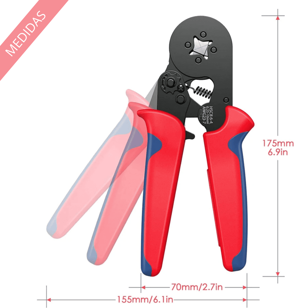Prensa para Terminal Tubular AWG23-7 con Set de 1200 Terminales – Engarzado Preciso y Profesional