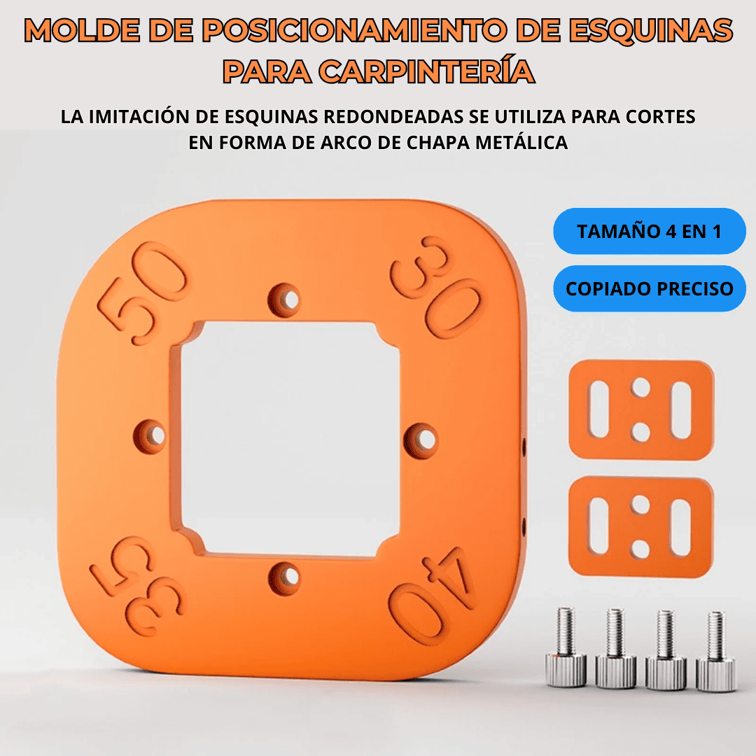 Plantillas para Bordes de Esquinas – ABS 4 en 1 – Radio Perfecto para Carpintería y Melamina