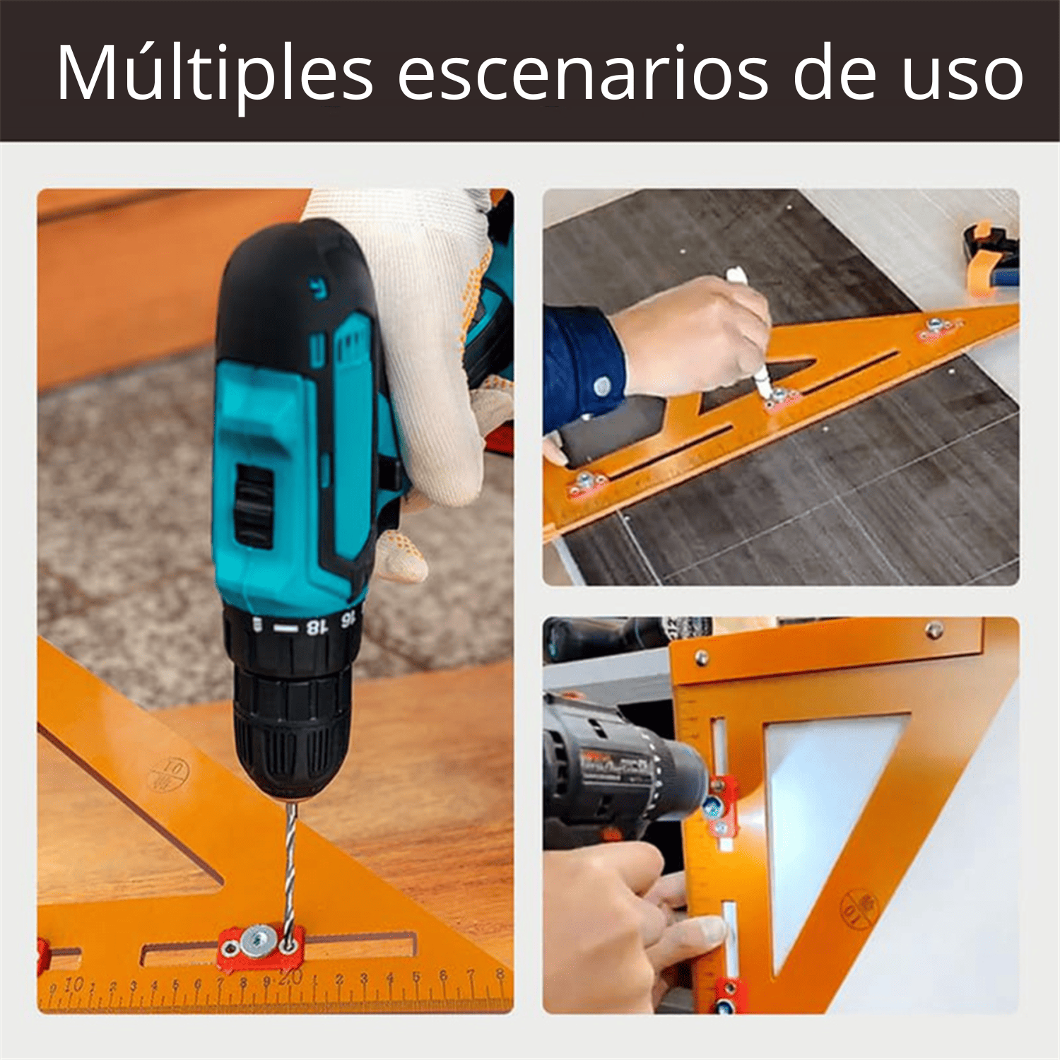 Escuadra Rápida 21” con Guía de Perforación – Precisión extendida para trabajos exigentes
