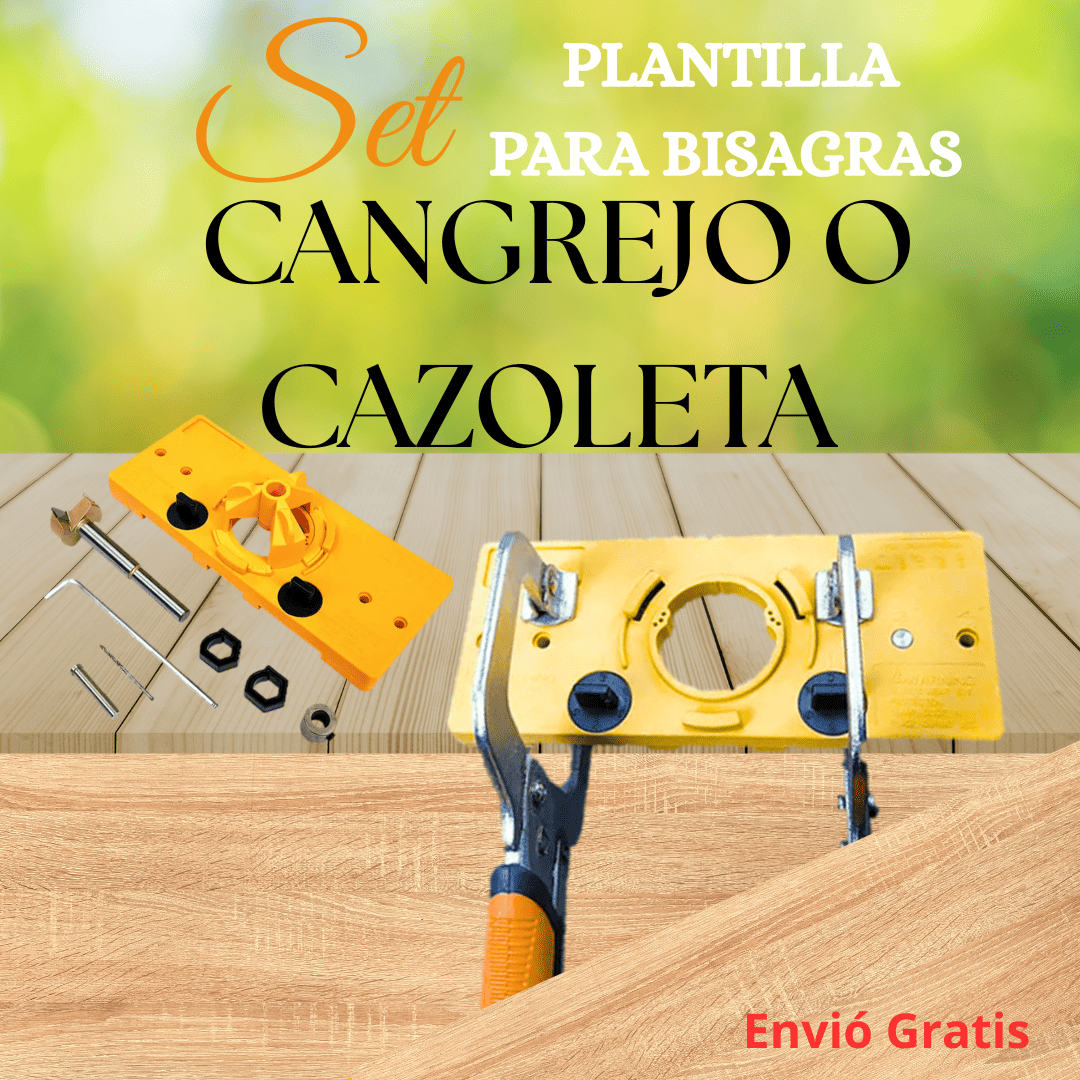 PLANTILLA PARA BISAGRAS CANGREJO O CAZOLETA – Set Completo en Caja mas accesorios